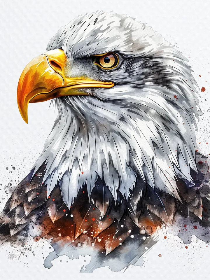 18 Eagle PNG Bundle, Watercolor Bald Eagle clipart, Printable Eagle clip art for sublimation, Digital download, Paper craft, junk journals