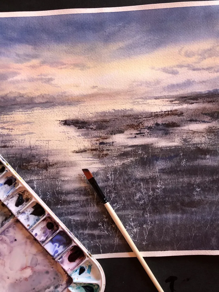 Seascape Original Painting Sunset Landscape Beach Painting Coastal Painting