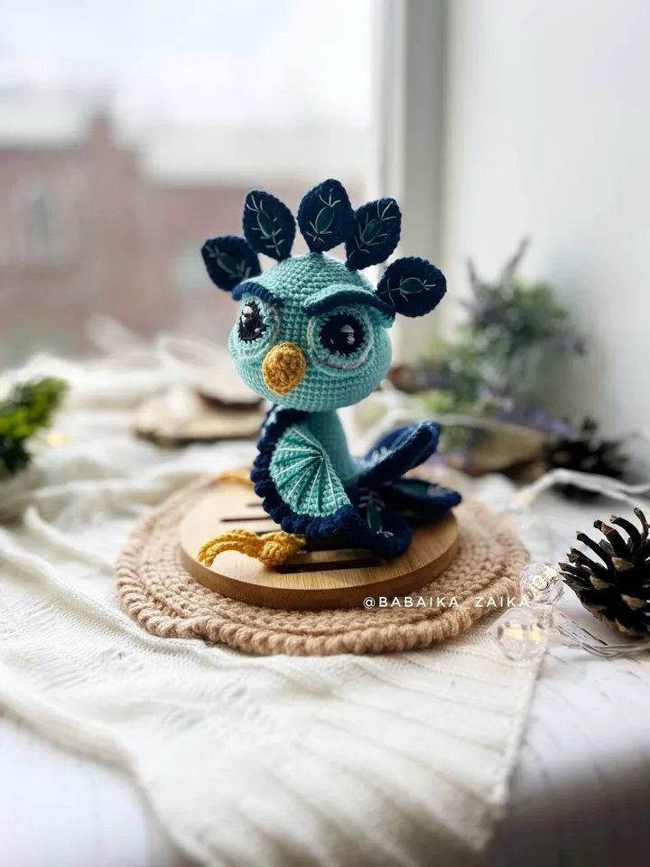 PDF Crochet Peacock Pattern, Amigurumi Bird, Crochet Bird Pattern, Amigurumi Peacock, Amigurumi animal, Bird Doll Pattern, Bird amigurumi