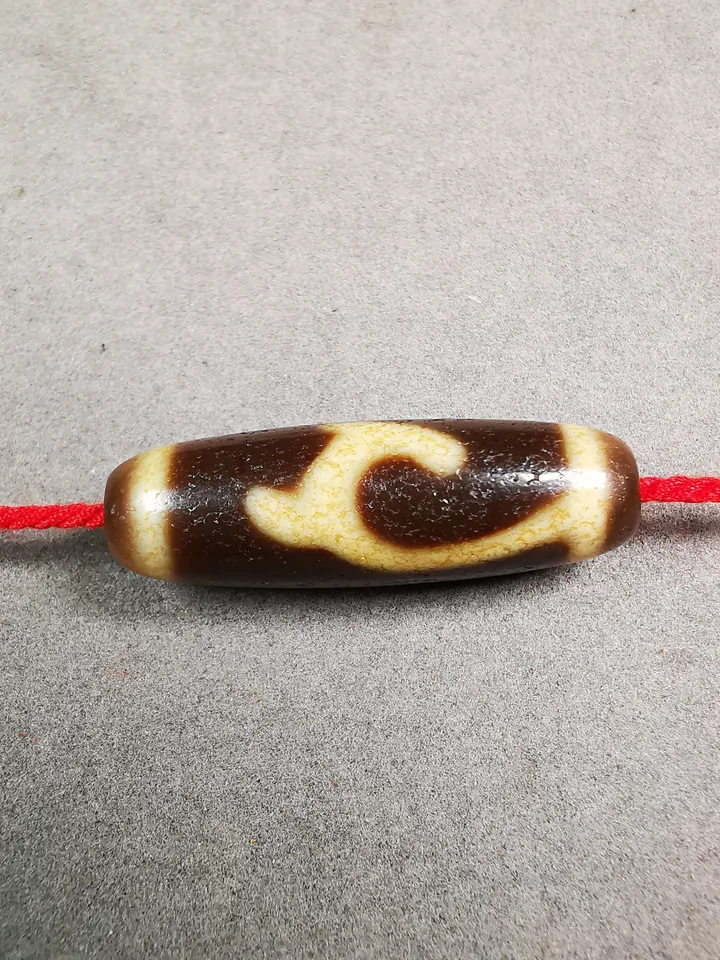 Gandhanra Tibetan Green Tara Dzi Bead,Tibetan Chung,Protective Amulet,Small Size 36*11 mm
