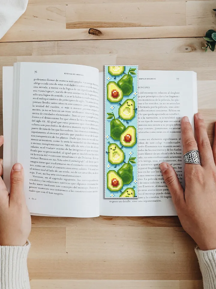 Kawaii bookmark cross stitch download PDF Cute avocado cross stitch Digital bookmark fruit Funny cross stitch chart Bookmarks for kids #B51
