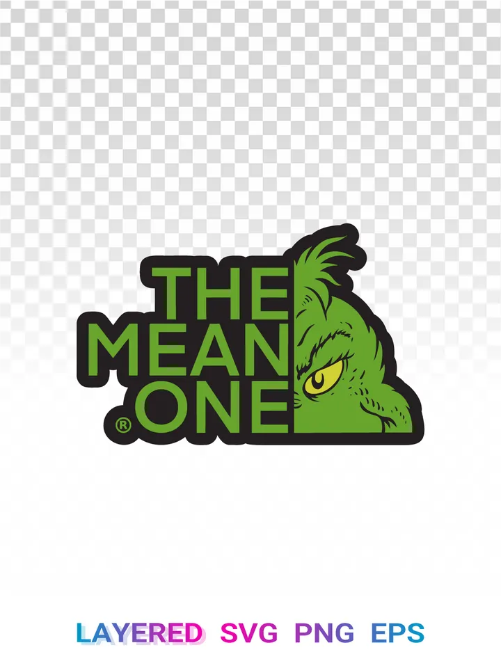 The Mean One Grinch SVG, Christmas Logo PNG, Layered Cricut