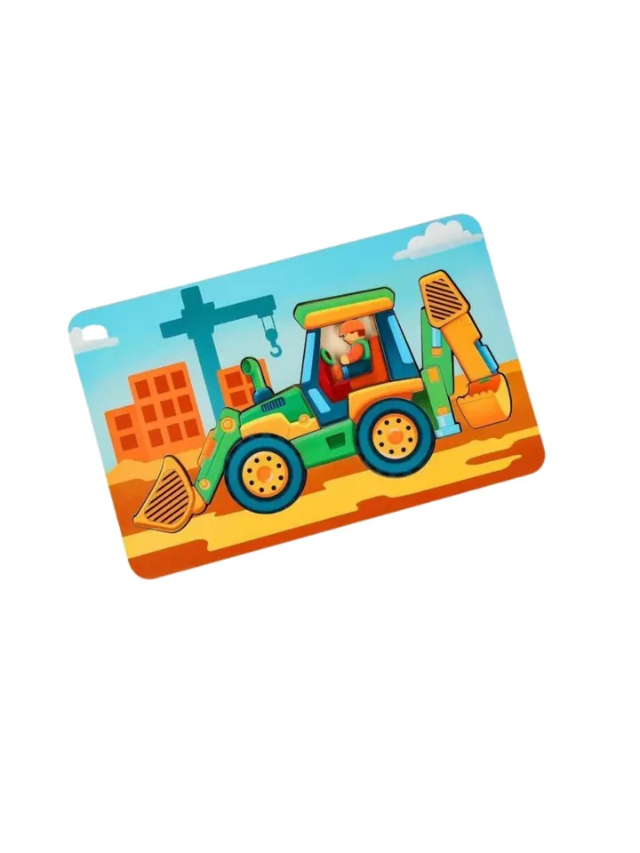 Wooden Puzzle - tractor, Toddler Toys Age 3 4 5 year, Wood Montessori transport