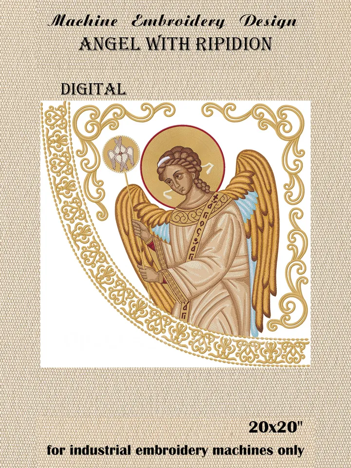 Angel With Ripidion embroidery design