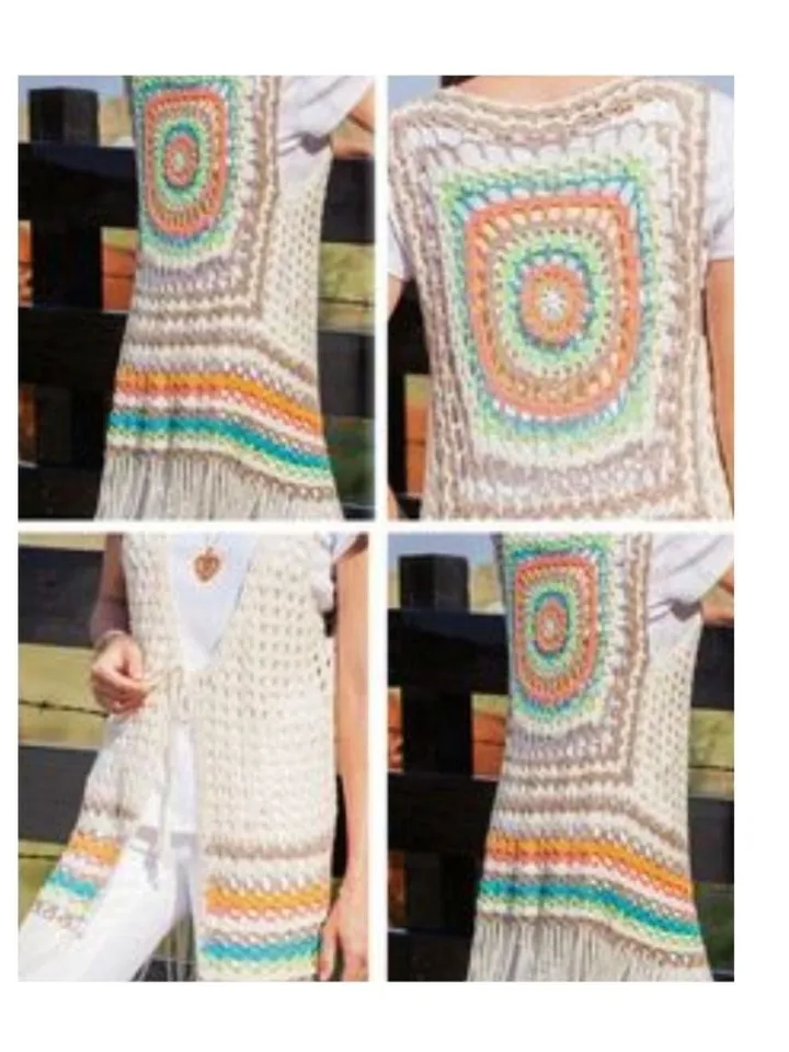 Crochet vest pattern, summer vest crochet, granny square vest pdf instant download