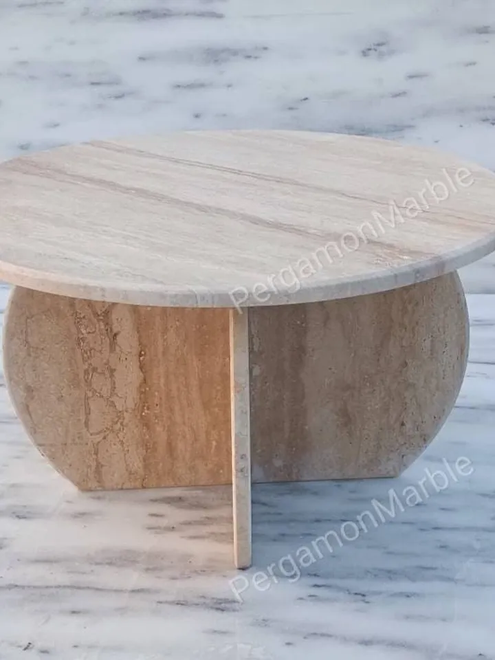 Travertine Coffee Table handmade italian model free shipping real travertine fast shipping