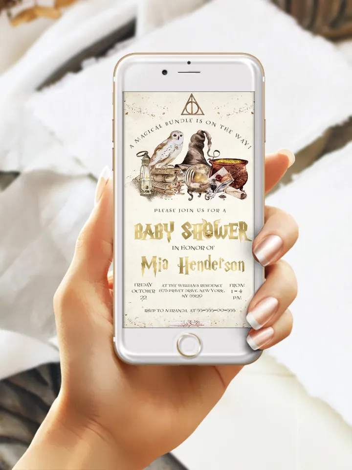 DIY Wizarding World Baby Shower iNVITATION; Magic School Baby Shower Template; School of Wizard Baby Shower invitation template; wh1