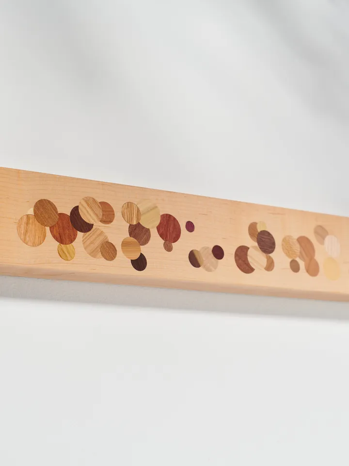 Multi Color Polka Dot Inlay Maple Wall Mounted Magnetic Knife Holder