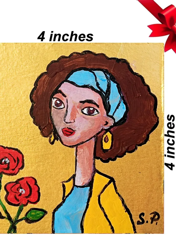 African Woman Face Artwork Abstract Portrait Original Art Diverse Woman Portrait Framed Oil Painting Woman Fine Art Gift by ArtProkopaloSv