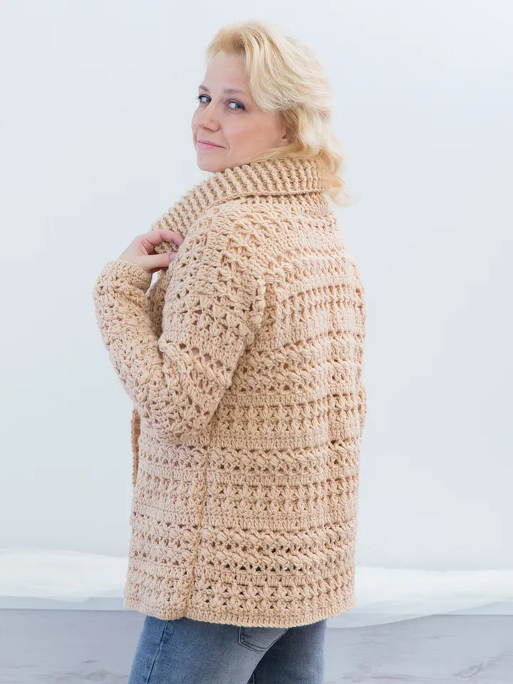 Warm Button Cardigan Crochet Pattern