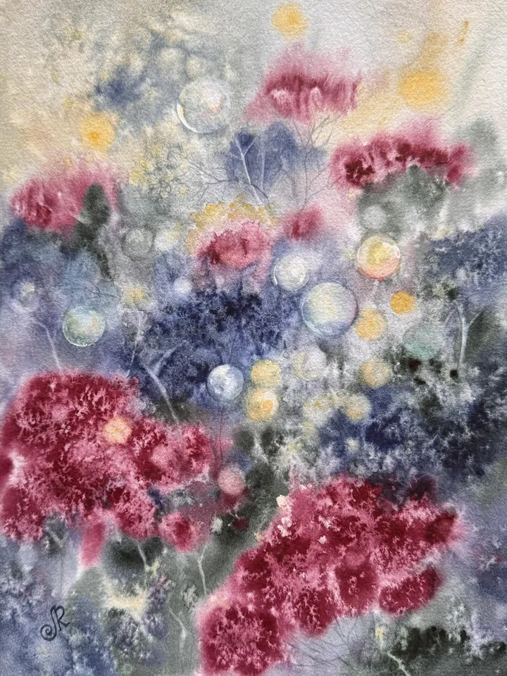 Wildflowers Original Painting Flowers Watercolor Floral Wall Art Spring Painting