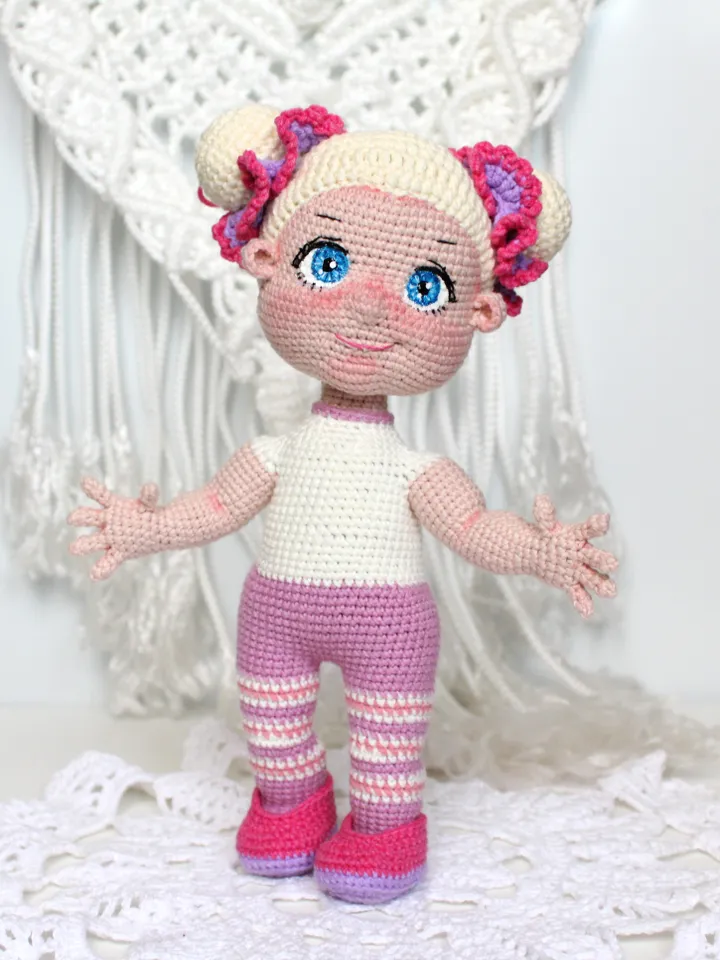 Crochet doll pattern PDF in English Amigurumi stuffed baby doll