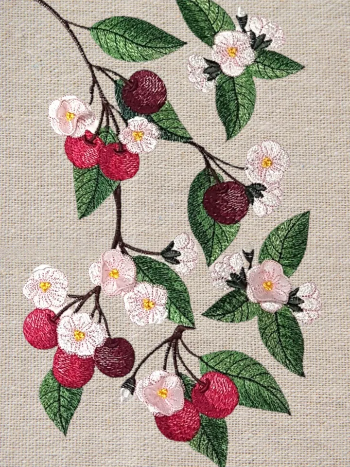 Cherry blossom set 3D machine embroidery design applique pattern digital embroidery pattern home and clothing décor embroidery motif floral