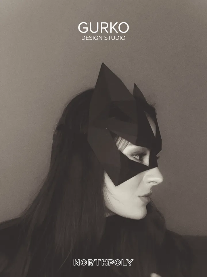 Cat Mask Papercraft, Digital Template, PDF Download, Gurko, 3D Low Poly Animal Mask, DIY Origami, Pepakura, Paper Mask, DIY Costume