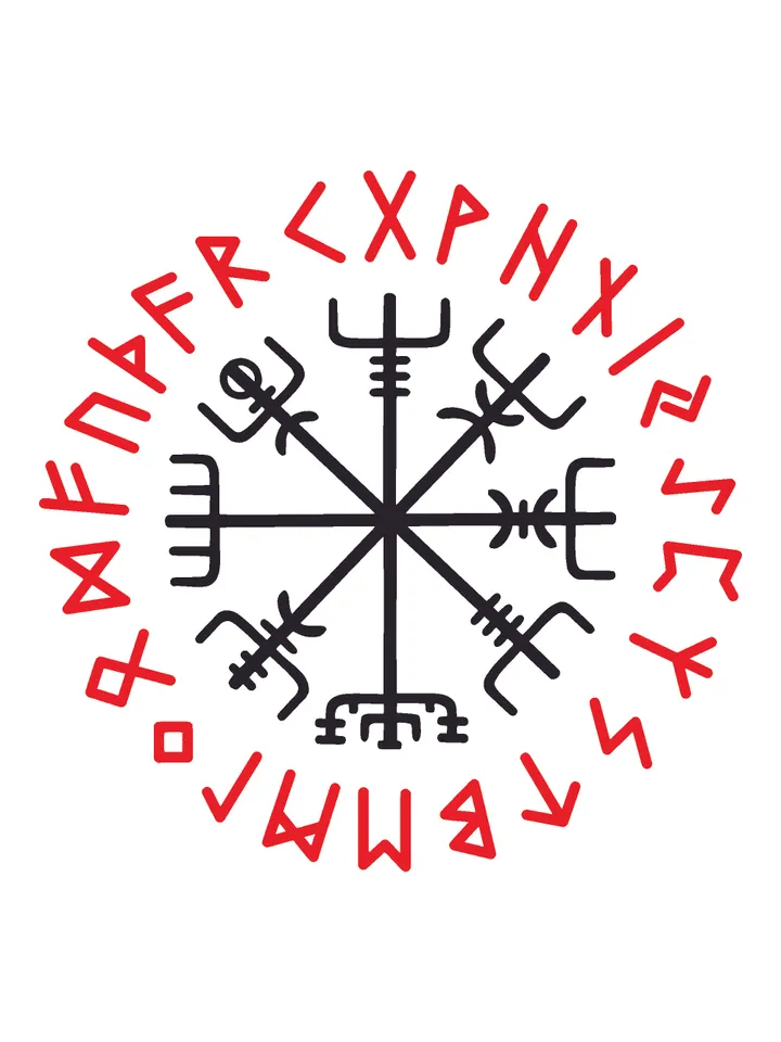 Vegvisir svg, Helm of Awe SVG, Viking Compass svg, Viking Symbol Vector, Viking Runes svg