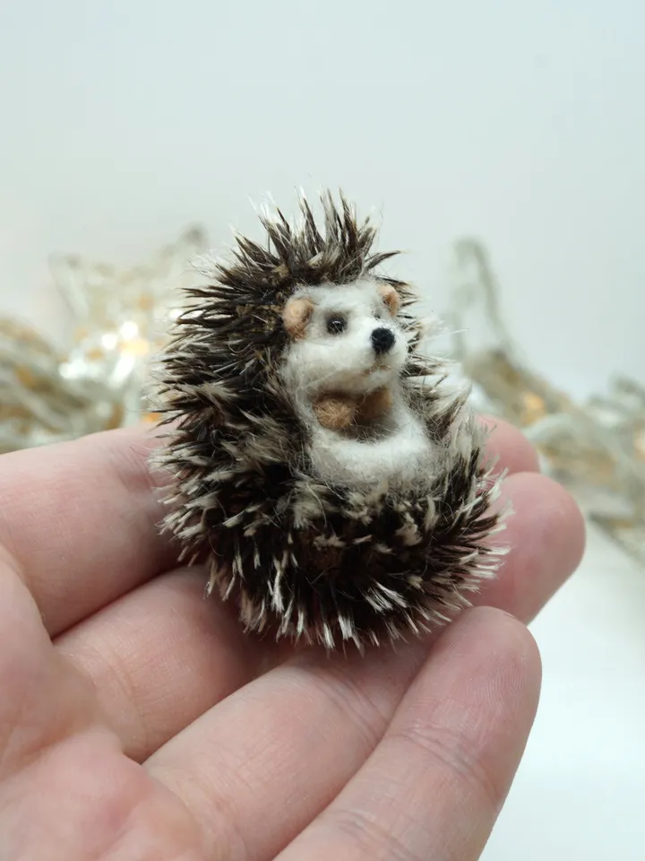 Horatio the hedgehog, miniature needle felted animal, ships from the US