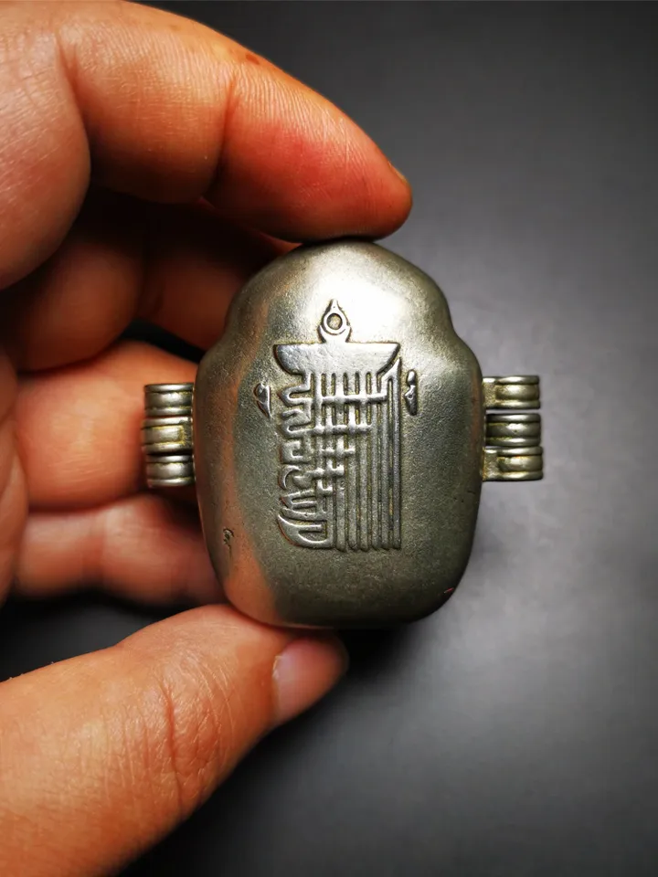 Gandhanra Antique Handmade Gau Ghau Shrine,Manjusri,Wisdom Buddha,Mini Tibetan Buddhist Altar Amulet Pendant