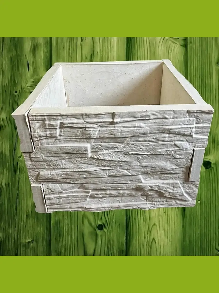 Set of 2 molds for a garden flowerpot "stone texture"450 * 460 * 30 mm,