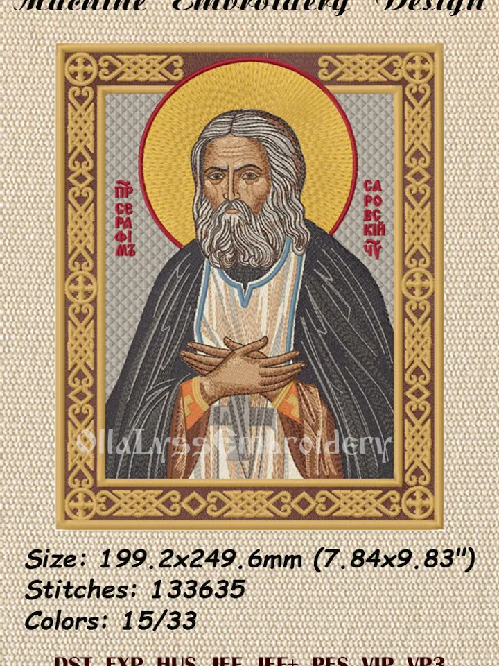 Seraphim of Sarov embroidery design