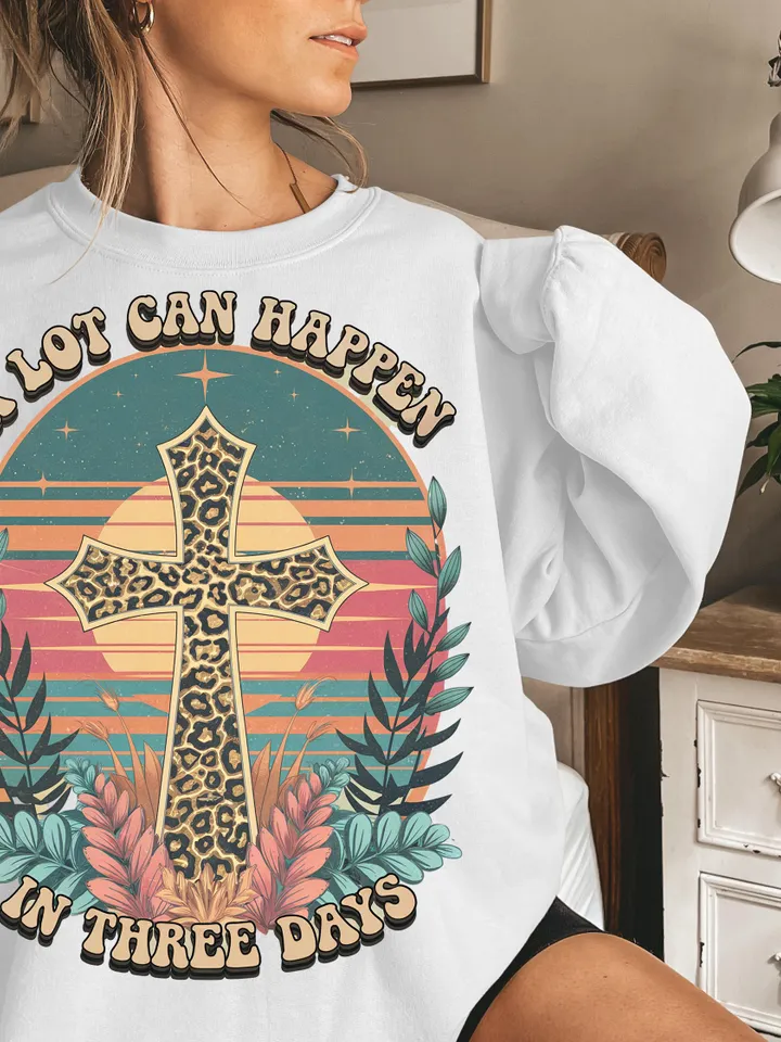 Christian Easter Graphics, A lot Can Happen in 3 Days DUO PNG, Jesus Designs, Sublimation T-Shirt Art, Easter Clipart