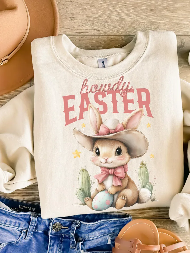 Howdy Easter PNG, Digital Download,Easter png,Kids Easter png,Digital Design,Happy Easter,Western Easter png,Western Bunny png,Trendy png