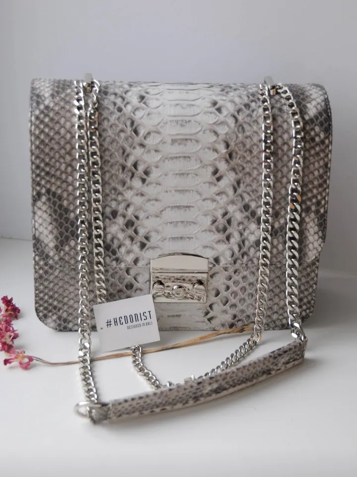 Genuine python skin classy woman bag | designer leather bag | exotic skin woman bag | chain crossbody elegant snake bag | Snake print purse