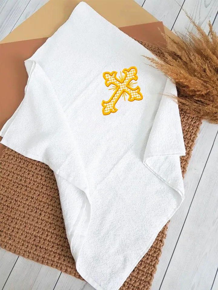 Religious cross embroidery design Machine embroidery pattern 5 sizes, Embroidery files christian cross, Baptism embroidery Holy cross #R10