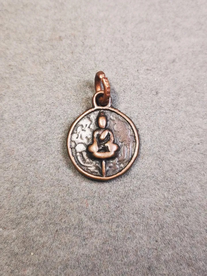 Gandhanra Handmade Tibetan Mala Amulet,Small Shakyamuni,Chenrezig,Jambhala Pendant for Prayer Beads,Bag Hanging,0.7"