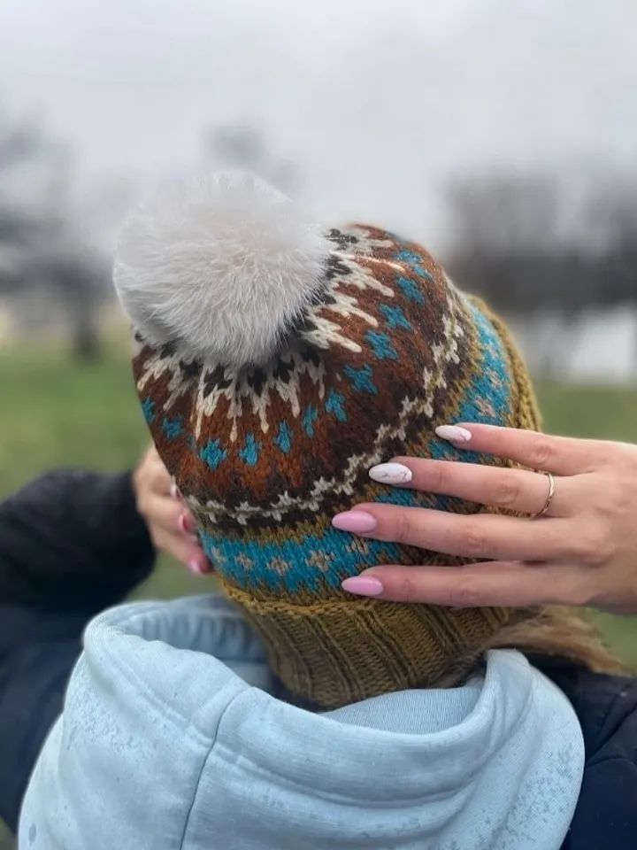 Warm handmade knitted hat