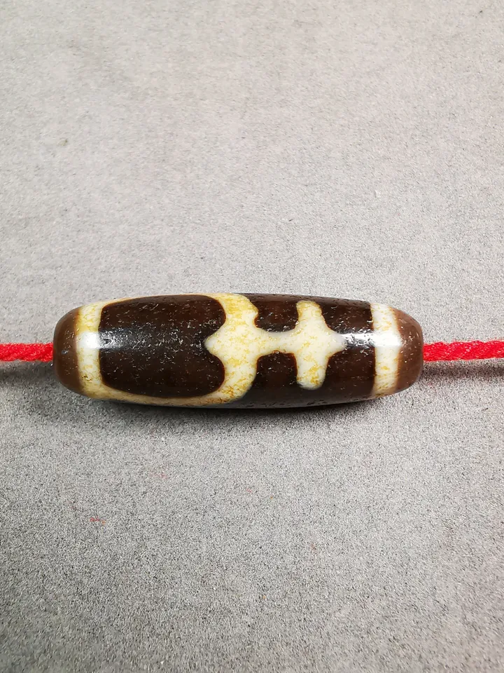 Gandhanra Tibetan Longevity Treasure Vase Dzi Bead,Tibetan Chung,Wealth Amulet,Small Size 36*11 mm