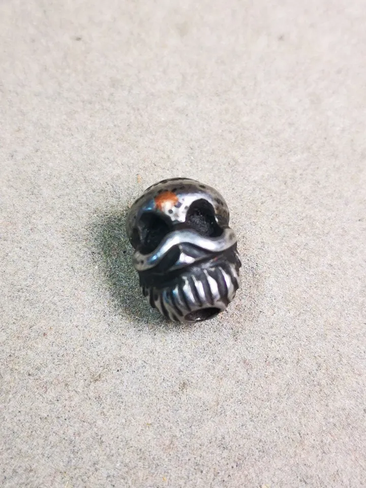 Gandhanra Handmade Tibetan Amulet,Skull Citipati Pendant Bead,Spacer Bead for Mala,Bag Hanging,Prayer Bead Accessories,0.47" × 0.4"