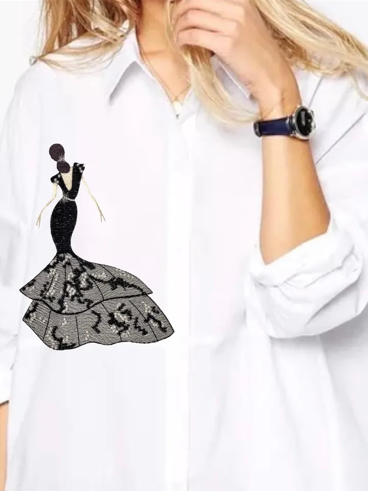 Digital Machine Embroidery Design fashion lady embroidery pattern digital embroidery patterns embroidery motif home and clothing decor