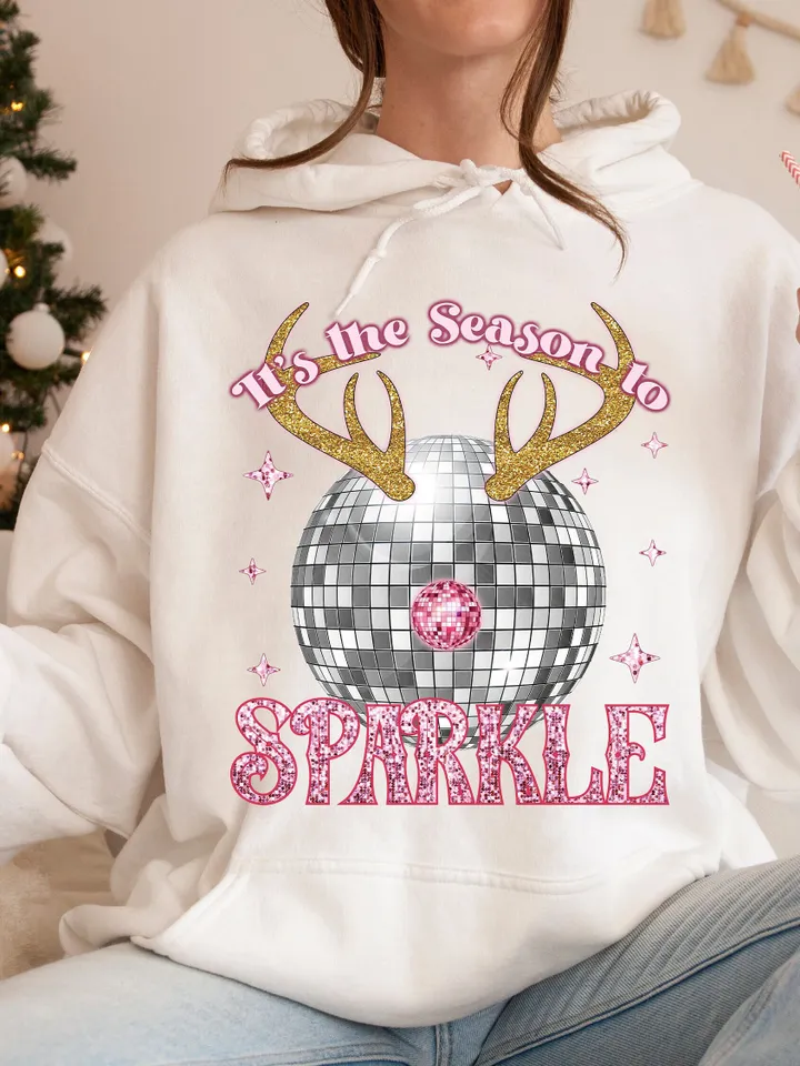 It’s The Season To Sparkle png-Retro Christmas png,Christmas sublimation,Christmas Disco ball png,Trendy png,Retro Holidays png,Reindeer