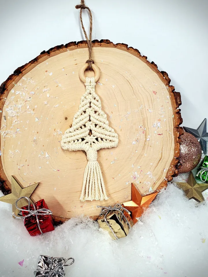 Macrame Tree Ornament Macrame Christmas Tree Macrame Christmas Ornaments Unbreakable Ornaments Holiday Car Charm Boho Tree Ornaments