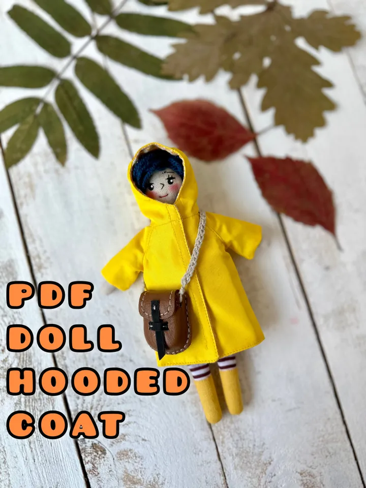 Pattern of a coat (cloak) with a hood in PDF format