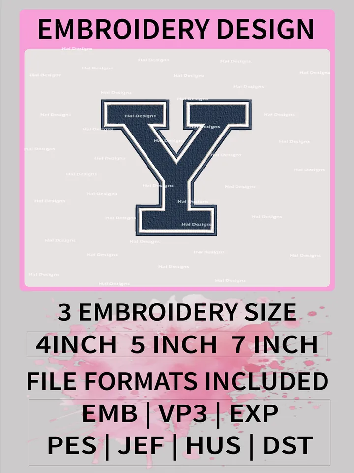 NCAA Yale Bulldogs Embroidery File, 3 Sizes, 6 Formats, NCAA Machine Embroidery Design, NCAA Logo, NCAA Teams