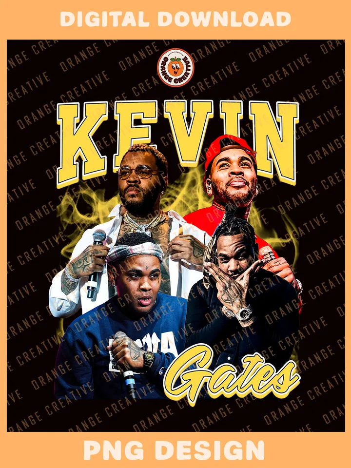 Kevin Gates Rapper Bootleg T-shirt PNG, 90s Bootleg Template, Graphic Kevin Gates PNG Files, Custom Bootleg Rap Tee, Digital Download