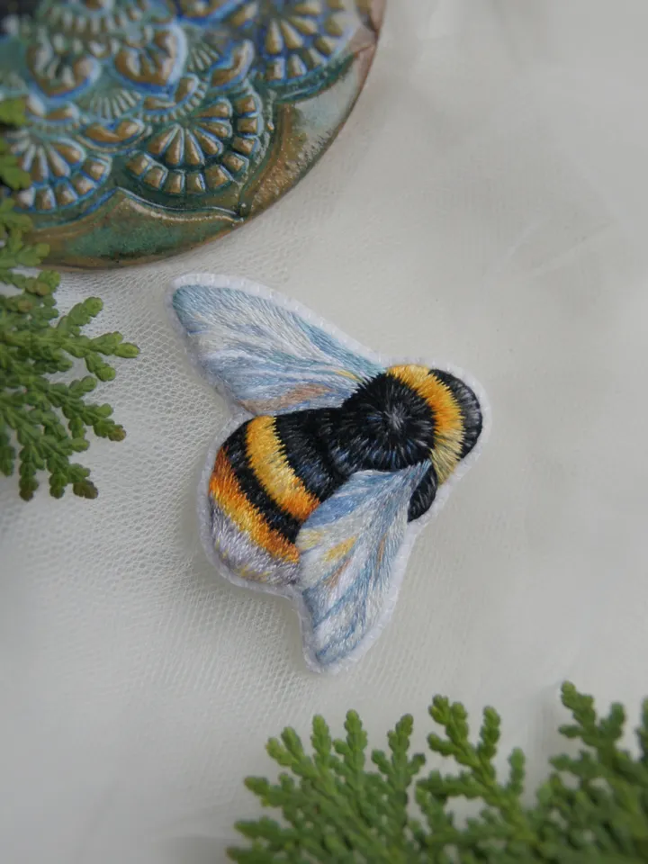 Embroidered Bumblebee Brooch