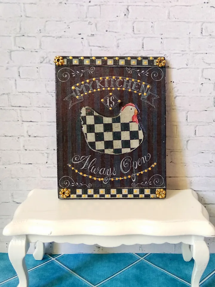Panel. Picture. Dollhouse miniature.1:12 scale.