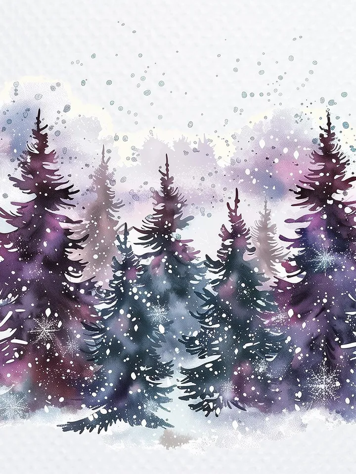 10 Christmas Trees PNG Bundle, Winter Landscape Printable Watercolor clipart fosublimation, High Quality PNG, Digital download, Paper craft