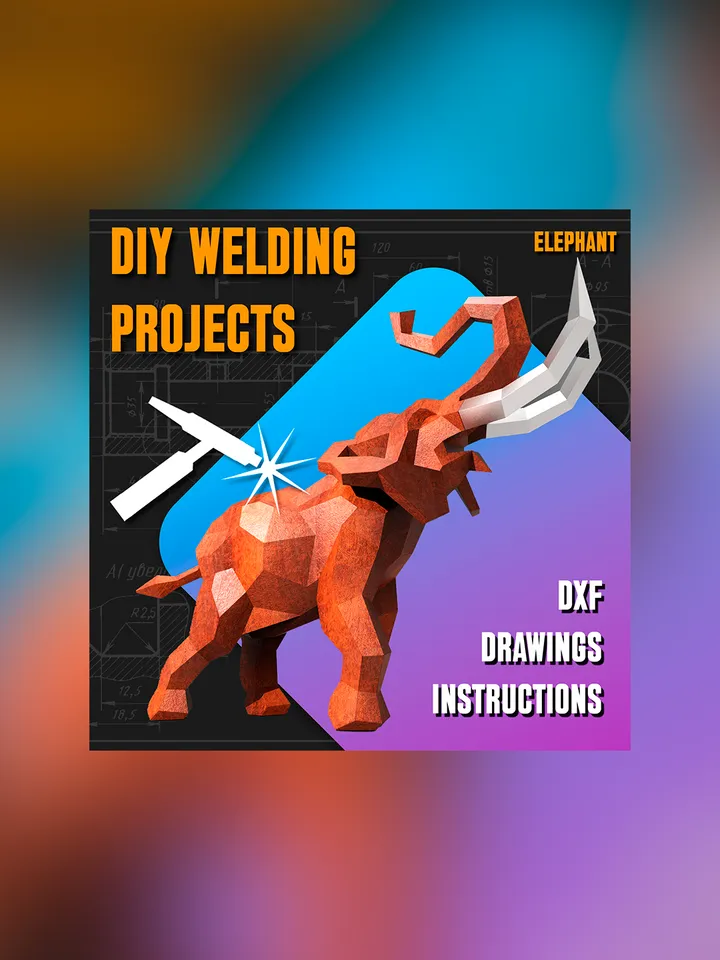 Welding Project Plans Drawings Elephant (DXF, PDF)
