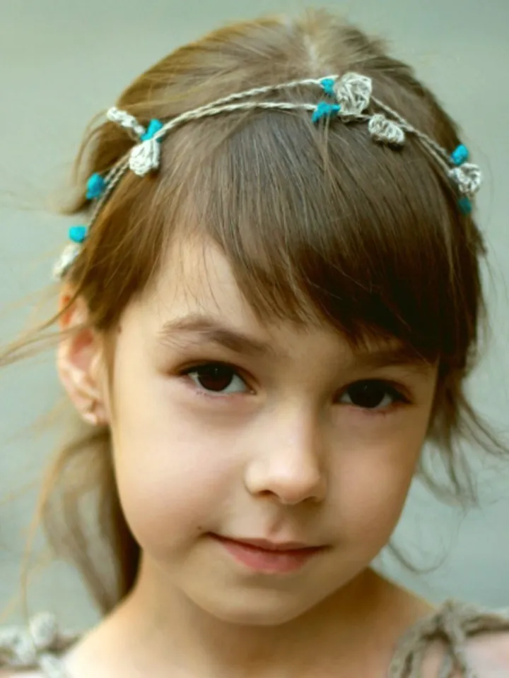 A unique Hair accessory for a baby, a girl or a woman, Versatile crocheted hairpiece, girl necklace
