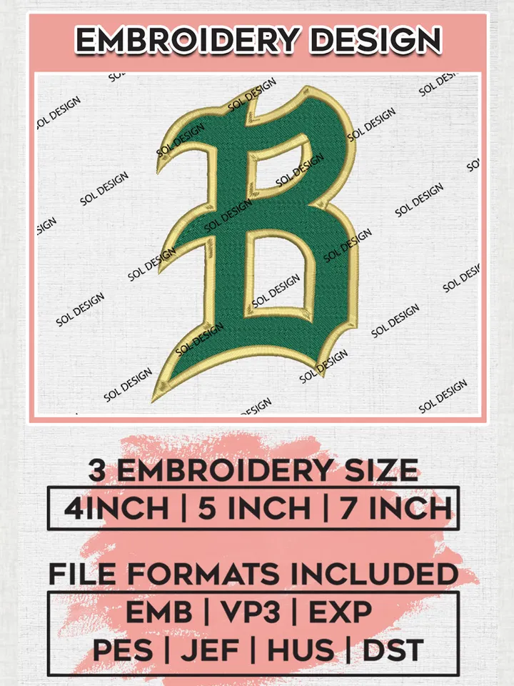 NCAA UAB Blazers Team Letter Logo Embroidery Design Files, NCAA UAB Blazers Machine Embroidery, NCAA Teams, 3 sizes, NCAA Machine embroidery designs, Digital Download