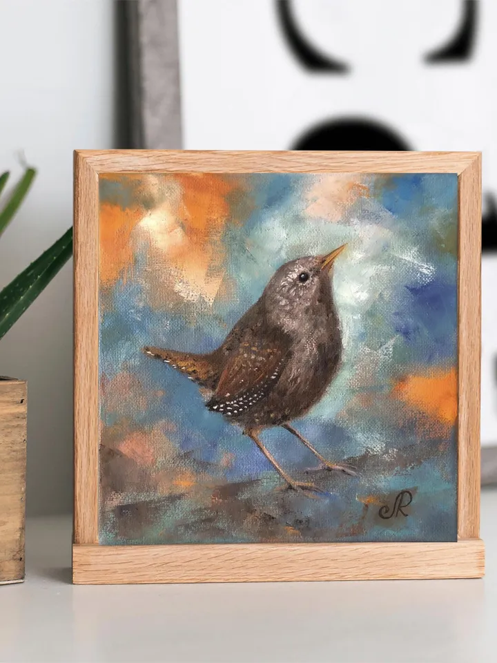 Bird Original Oil Painting Birds Wall Art Animal Painting