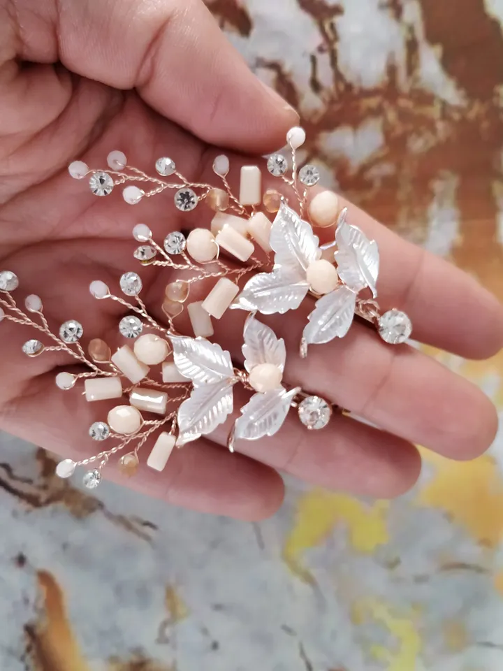 Rose Gold | Blush Boho Bridal Earrings | Chandelier Statement Wedding Earrings | Floral Wedding Jewelry | Bridesmiad Gift | Laurel Jewelry