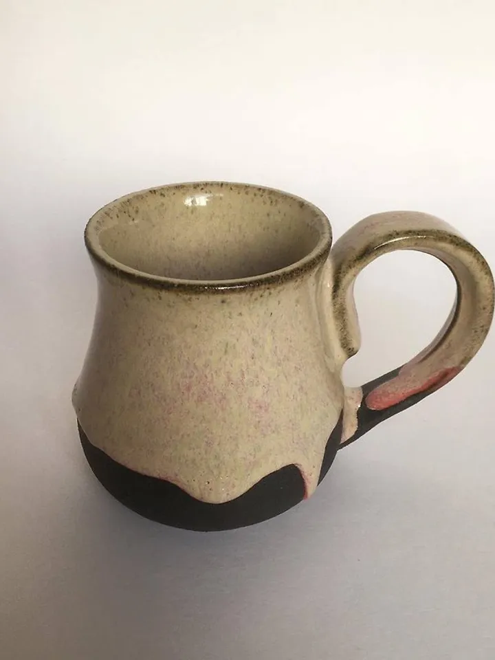 Rose, vanilla and black glazed stoneware mug
