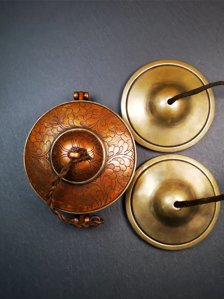 Gandhanra 8.3cm Tibetan Cymbals,Copper Tingsha Bell,Buddhism Ritual Implement,Handmade in Nepal