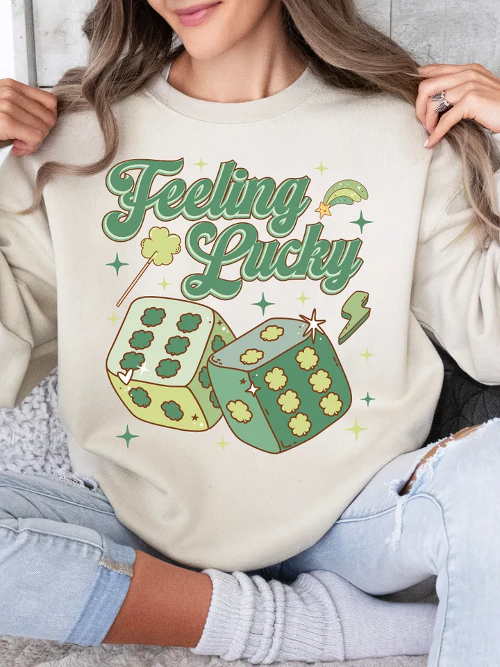 Feeling Lucky PNG, Lucky Png, St Patrick's Day Png, Lucky Sublimation, Clover Png, Shamrock Png, Png Sublimation Designs, Trendy St Patricks