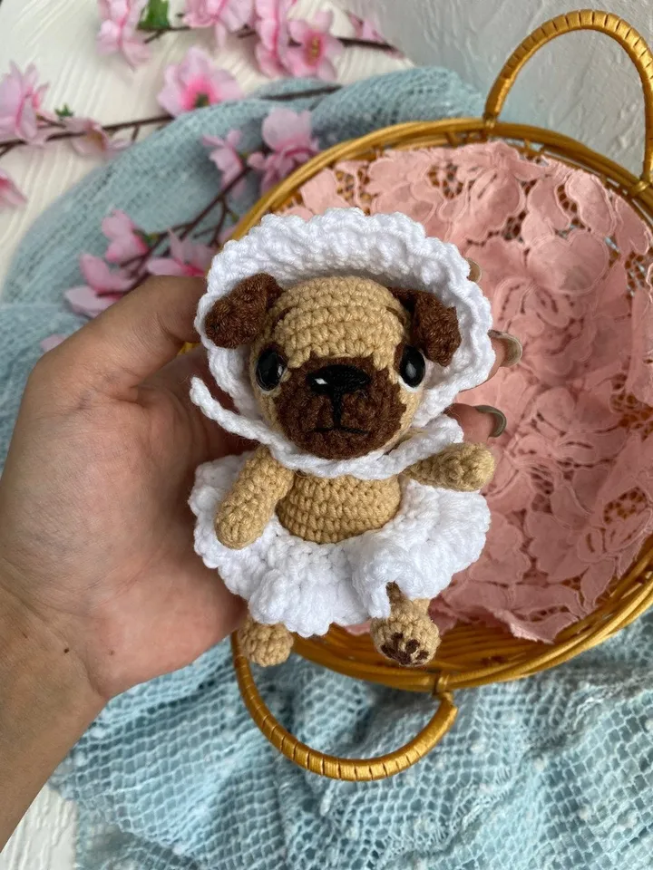 PDF Crochet Cute Pug Dog Puppy Amigurumi and Dogs Accessories, Crochet pattern Crochet Animal Pattern Crochet Pug Pattern Amigurumi baby toy
