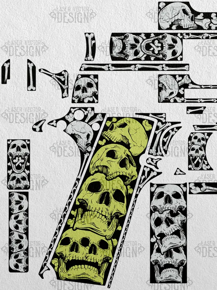 VECTOR DESIGN Colt 1911 Government Skulls and bones